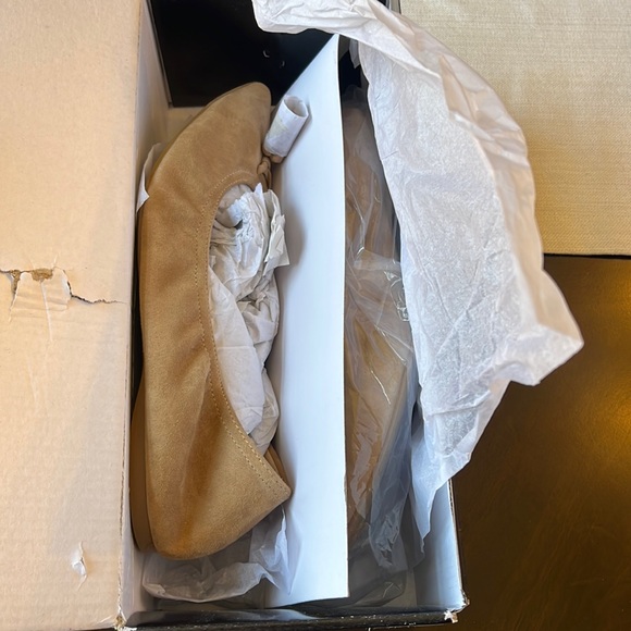 New in box- J. Crew Factory Saddle Suede Stretch Flats - Picture 2 of 3